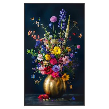 Schilderij bloemen gouden vaas MDF 118x70 cm - Leen Bakker