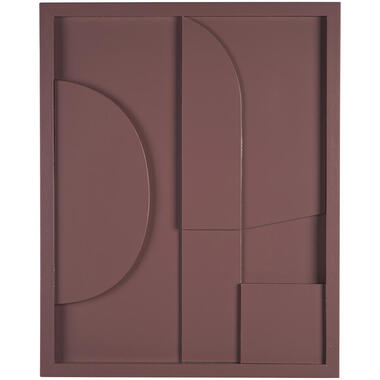 Schilderij Abstract Art rood MDF - 50x40 cm