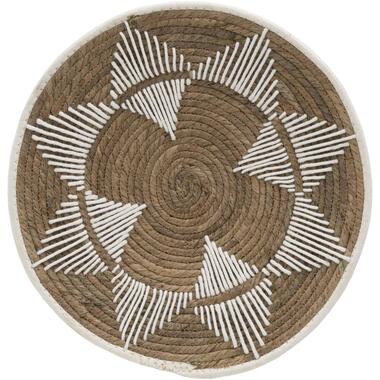 Wanddecoratie Botanic M - wit/naturel - Ø40 cm product