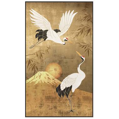 Schilderije Kraanvogel - multikleur - 118x70 cm - Leen Bakker