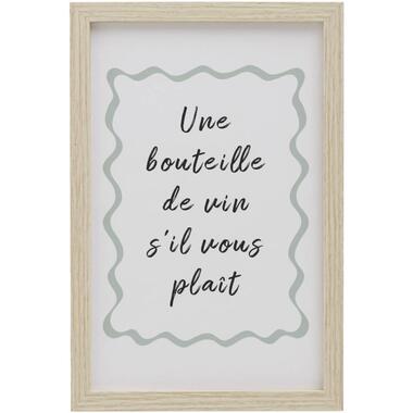 Leen Bakker Poster Bouteille - MDF/glas - 30x20 cm