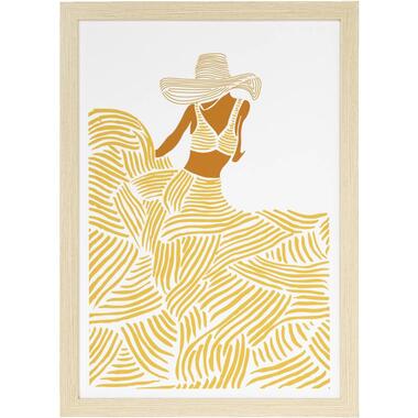 Poster Summer Lady - MDF/glas - 70x50 cm - Leen Bakker