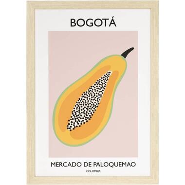 Poster Papaya - MDF/glas - 70x50 cm - Leen Bakker