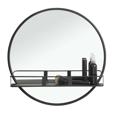 Spiegel met plateau Roel - zwart - 12xØ50 cm - Leen Bakker