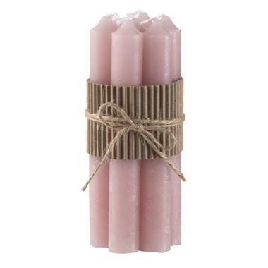 Kaarsenbundel - roze - 7 stuks - 16cm - Leen Bakker