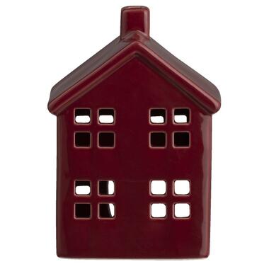 Waxinelichthouder Huis - rood - 14,5x10,5x6,7 cm - Leen Bakker