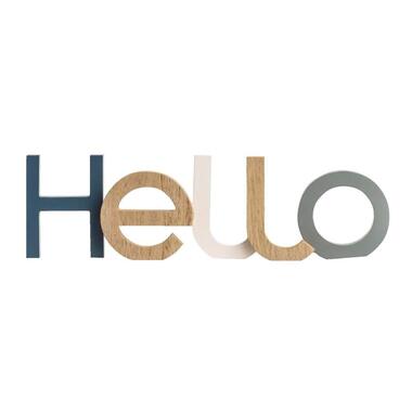 Deco letters Hello - multikleur - 10,9x37,9x2,8 cm - Leen Bakker