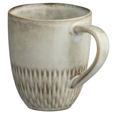 Mok Bodhi beige stoneware met oor Ø9 cm - Leen Bakker