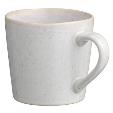 Mok Esti wit stoneware met oor 8,5xØ7,5cm - Leen Bakker