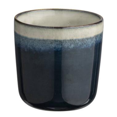 Mok Dorean blauw stoneware 8,5xØ8 cm - Leen Bakker