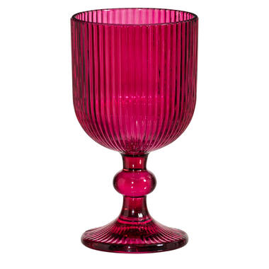 Wijnglas Ribbel Roze 250 ml Leen Bakker