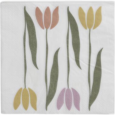 Servetten Tulp 20 stuks - multikleur - 33x33 cm product