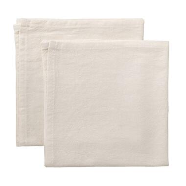 Leen Bakker Servetten Anna 2 stuks - off-white - 40x40 cm