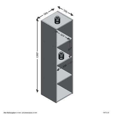 Roomdivider Mega 4 vakken - lichtgrijs eikenkleur - Leen Bakker