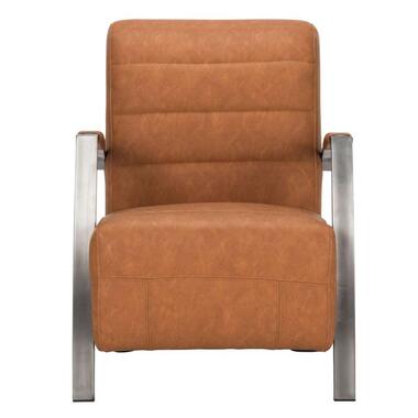 Fauteuil Sarasota - lederlook - vintage cognac - Leen Bakker