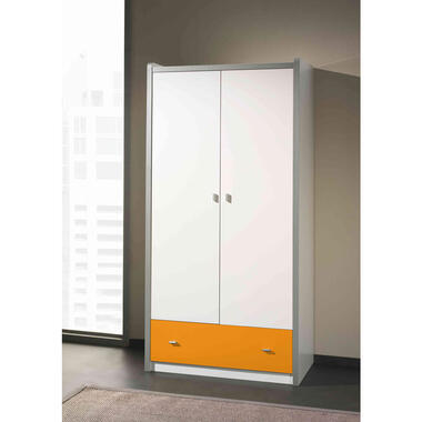 Vipack 2-deurs kledingkast Bonny - oranje - 202x97x60 cm - Leen Bakker