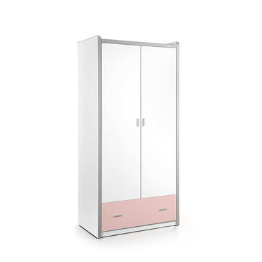 Vipack 2-deurs kledingkast Bonny - lichtroze - 202x97x60 cm product