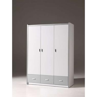 Vipack kledingkast Bonny 3-deurs - zilver - 202x141x60 cm product