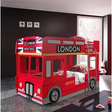 Vipack stapelbed London Bus - incl. LED - 132x99,6x215 cm - Leen Bakker