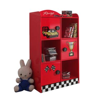 Vipack boekenkast Racer - rood - 133x60x42 cm product