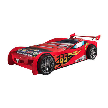 Vipack autobed Le Mans - rood - 66x111x246 cm - Leen Bakker