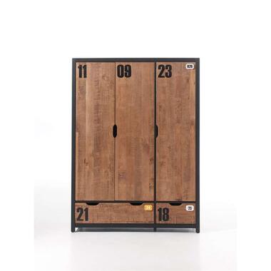Vipack 3-deurs kledingkast Alex - bruin - 200x147,4x55 cm product