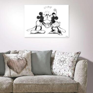 Art for the Home canvas Mickey Minnie Kissing - wit - 70x50 cm product