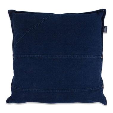 In The Mood sierkussen Denim Rivets - blauw - 50x50 cm - Leen Bakker