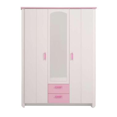 Kledingkast kast Kiki - wit/roze 181x136x56 cm product