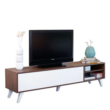 Symbiosis TV-meubel Heidal - walnootkleur/wit - 43,2x165x40 cm product