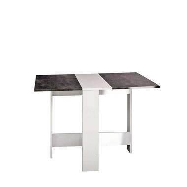 Symbiosis inklapbare tafel Laugen - wit/betongrijs - 73,4x28x76 cm - Leen Bakker