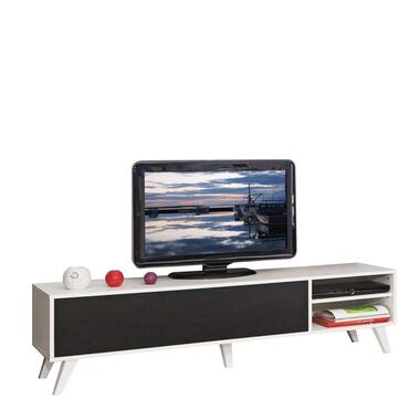 Symbiosis TV-meubel Heidal - wit/zwart - 43,2x165x40 cm - Leen Bakker