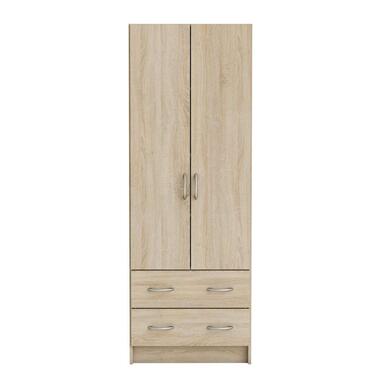 Kledingkast Cobi - 2-deurs /2 lades - licht eiken - 169,5x60,9x41,1 cm product