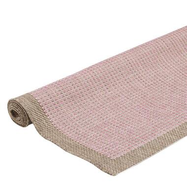 Floorita binnen/buitenvloerkleed Chrome - roze - 135x190 cm - Leen Bakker