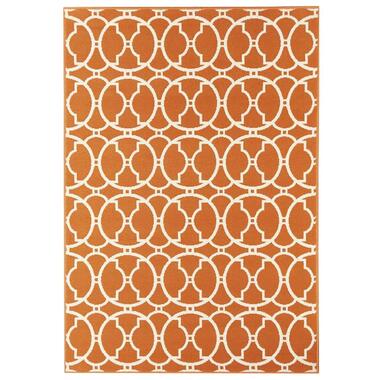 Floorita binnen/buitenvloerkleed Interlaced - oranje - 160x230 cm - Leen Bakker
