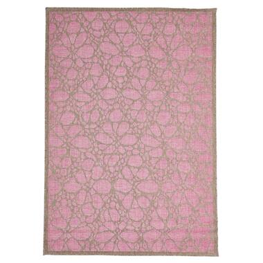 Floorita binnen/buitenvloerkleed Fiore - roze - 135x190 cm product