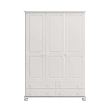 Kledingkast Richmond 3-deurs - wit - 185,1x129,4x57 cm - Leen Bakker
