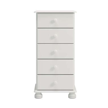 Kast Richmond 5 lades - wit - 89,9x44,1x38,3 cm - Leen Bakker