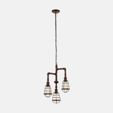 EGLO hanglamp Port Seton 3-lichts - oud bruin - Leen Bakker