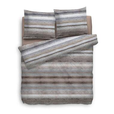 Heckett & Lane dekbedovertrek North - taupe/grijs - 260x200/220 cm - Leen Bakker