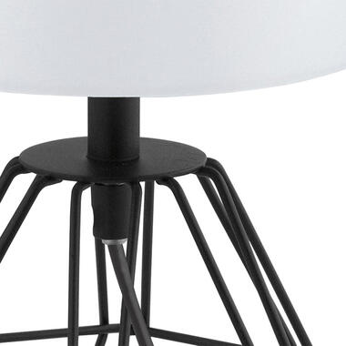 EGLO tafellamp Carlton 2 - zwart/wit - Ø16 cm - Leen Bakker
