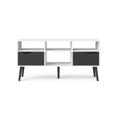 TV-meubel Delta 6 vaks - wit/mat zwart - 54,4x117,2x39x1 cm product
