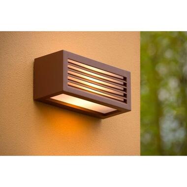 Lucide wandlamp buiten DIMO IP54 - roest bruin - 25x10,3x11 cm product