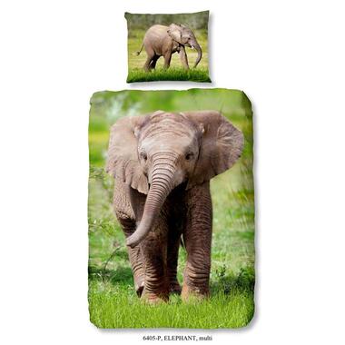 Good Morning kinderdekbedovertrek Elephant - multikleur - 140x200/220 cm - Leen Bakker