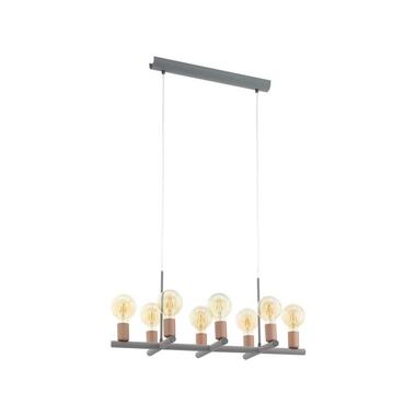 EGLO hanglamp Adri 1 8-lichts - grijs/roségoud - Leen Bakker