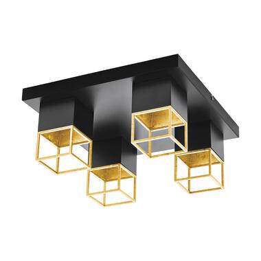 EGLO plafondlamp Montebaldo 4-lichts - zwart/goud product
