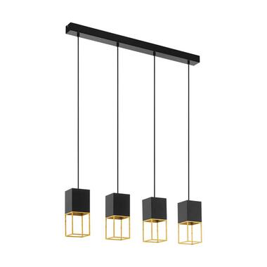 EGLO hanglamp Montebaldo 4-lichts - zwart/goud product