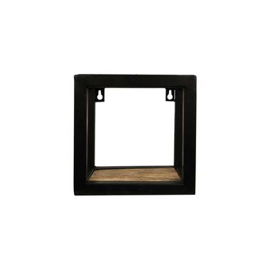HSM Collection wandbox Levels - naturel/zwart - 20x14x20 cm - Leen Bakker