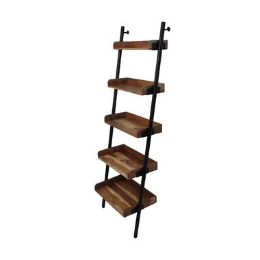 HSM Collection decoratieve ladder Hayo - zwart/naturel - 60x35x180 cm product