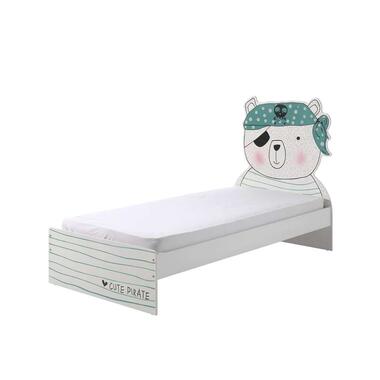 Vipack bed Pirate - wit/groen - 204x121x99 cm - Leen Bakker